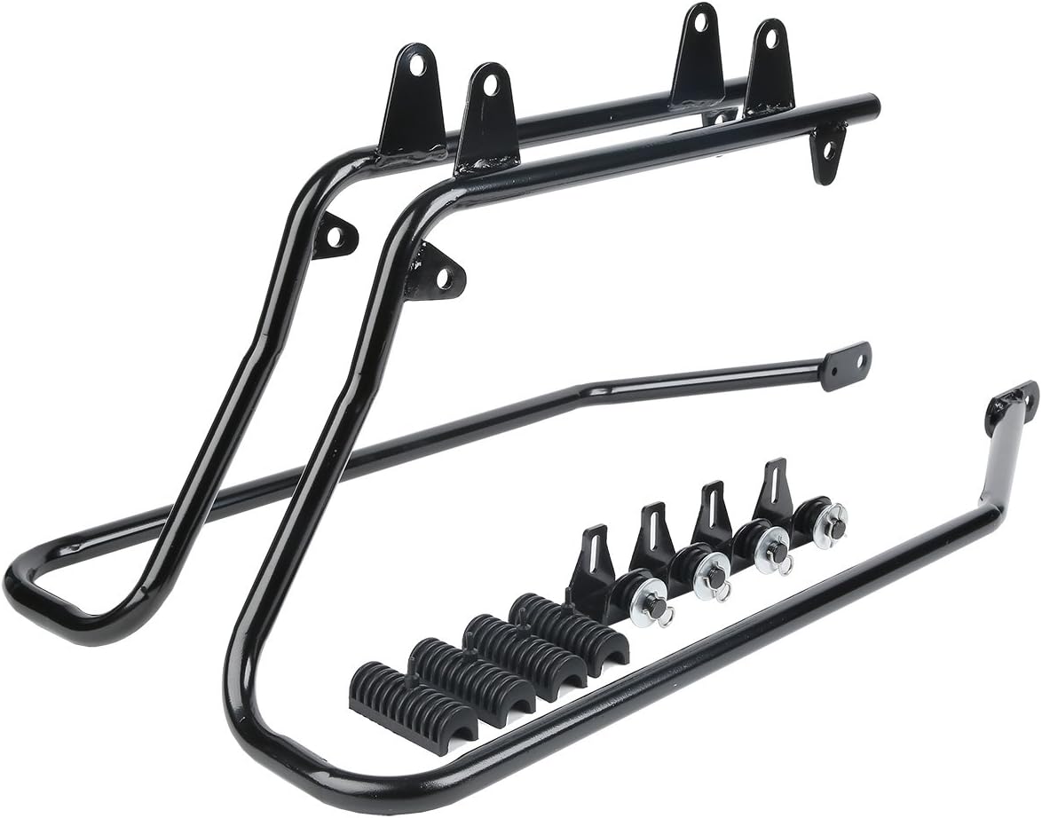 XFMT Hard Saddlebags Saddle Bag Turnk W/Black Conversion Brackets For Harley Heritage Softail Deluxe 1984-2017
