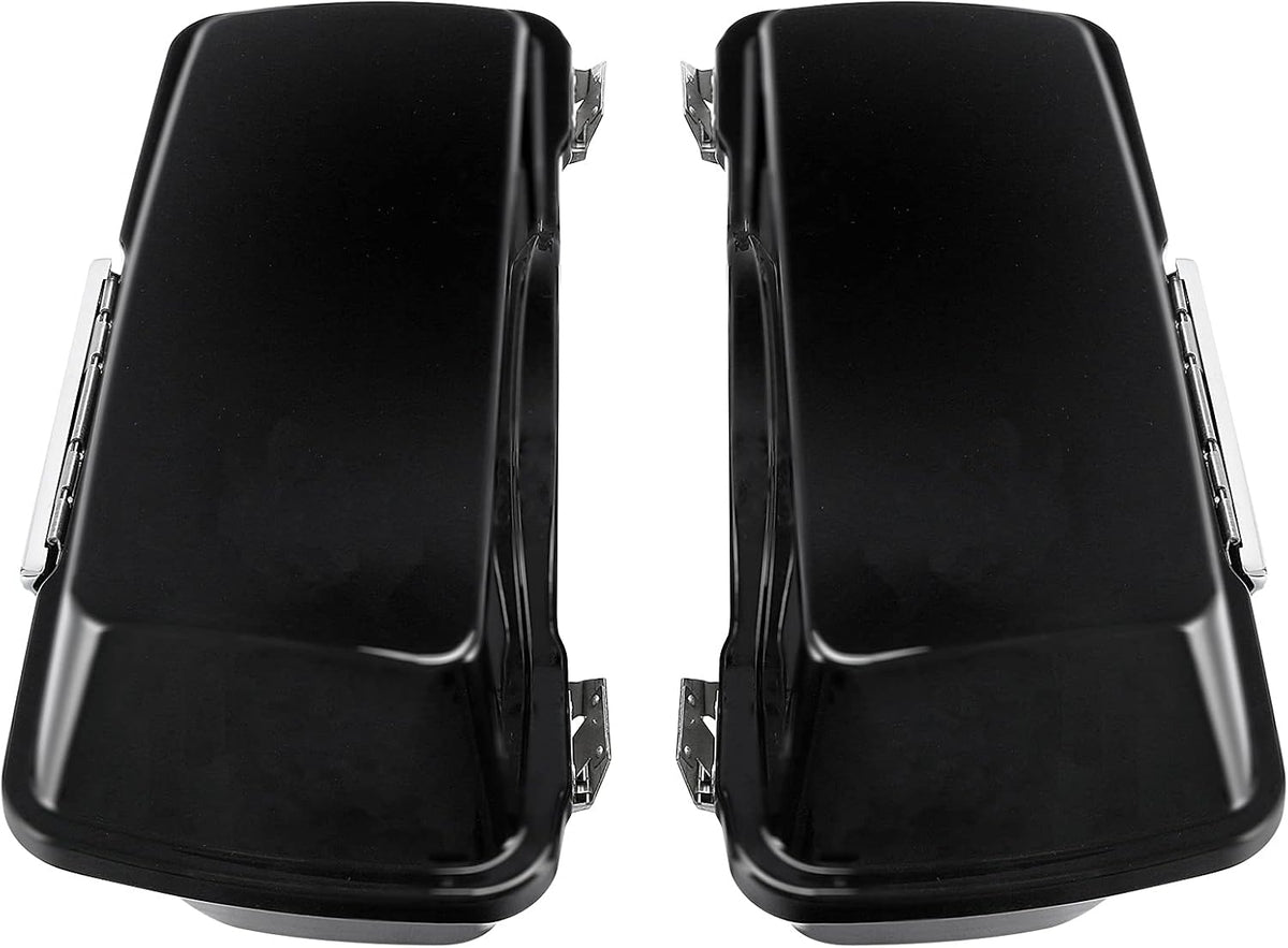 XFMT Motorcycle Matte Black Hard Saddlebags Saddle Bags Trunk W/Lids & Chrome Latches For Harley Touring Road King Street Glide Road Glide Electra Glide 1994-2013