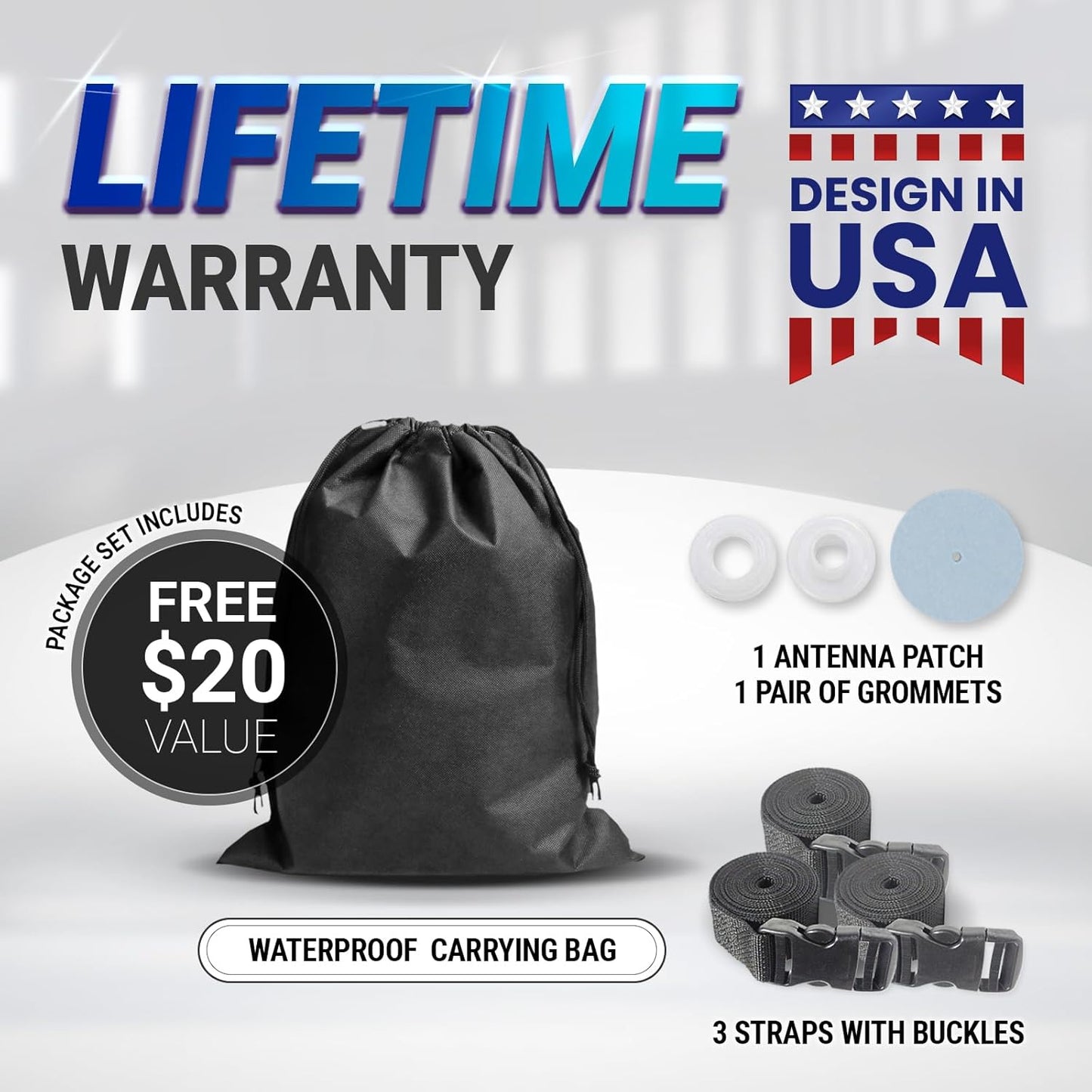 iCarCover Custom Car Cover for Buick Lesabre (1992-1999) Waterproof All-Weather Rain Snow UV Sun Protector Full Exterior Indoor Outdoor Car Cover (Stripe - Black/Gray)