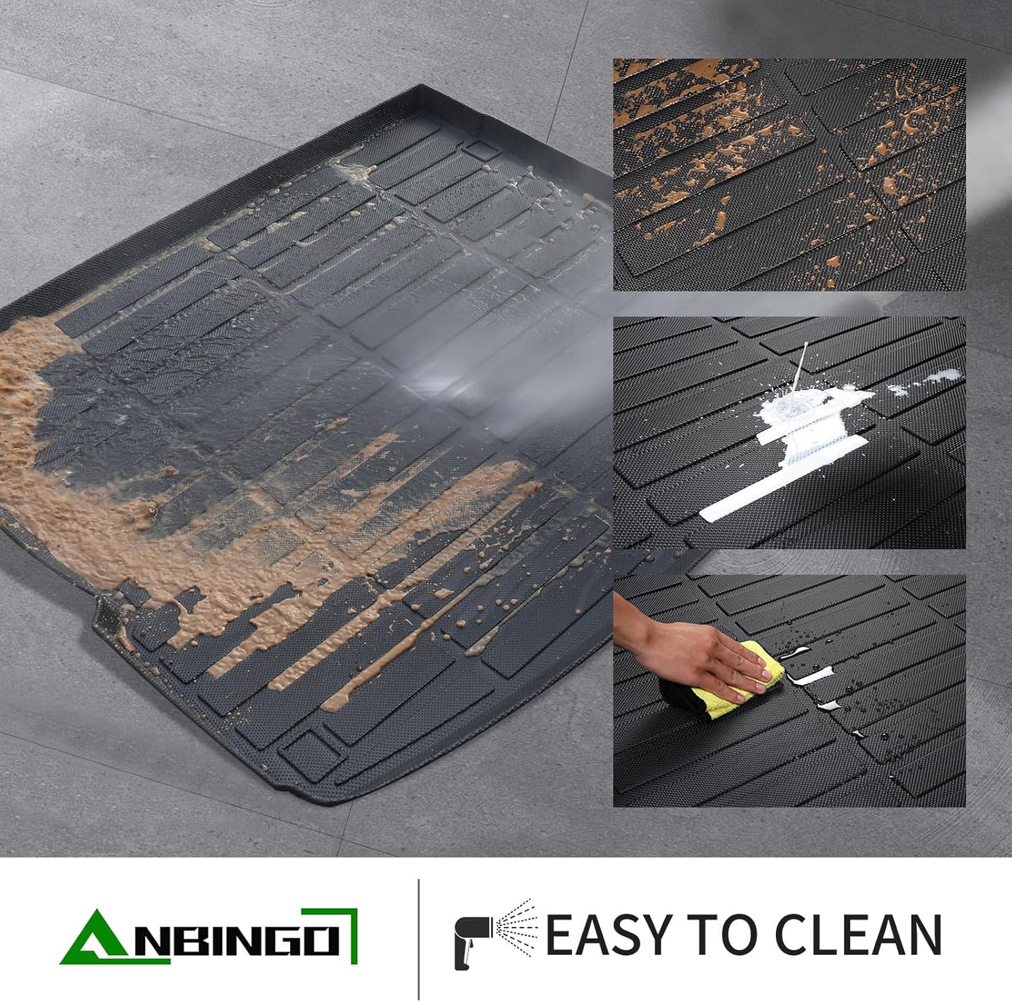 ANBINGO®-Floor Mats & Cargo Liner Custom for Toyota Corolla 2009-2013, All Weather Corolla Floor Mats Protection TPE Heavy Duty Non-Slip Automotive Corolla Car Mats Fits Full Set Accessories, Black