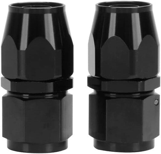 LokoCar 12AN Hose End Fitting 0 Degree Straight Swivel For CPE Braided Hose Black 2Pcs