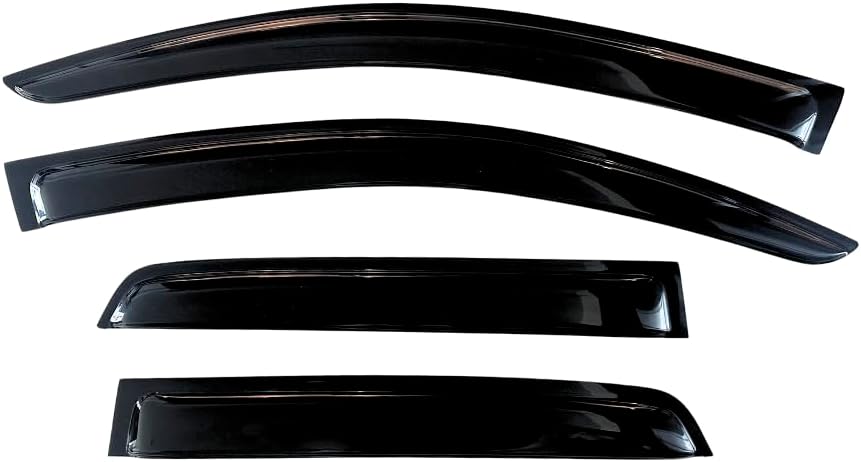KPY Window Visor Compatible with 2017-2023 Nissan Titan Crew Cab & 2016-2023 Nissan Titan XD Crew Cab, 4PC Rain Guard Side Window Vent Deflectors Tape-On Style, 2016 2017 2018 2019 2020 2021 2022 2023