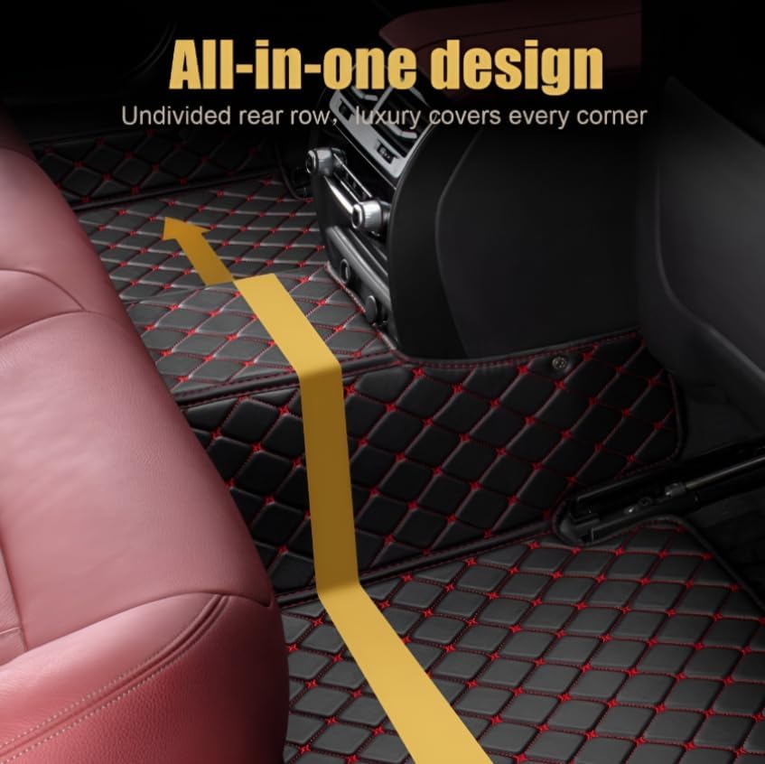 Add Personal Touch to Your Vehicle with IMEISH Customizable Logo Text Car Mats for 99% of vehiclesPads Protection Non-Slip Leather Floor Liners (Black Green Stripe)
