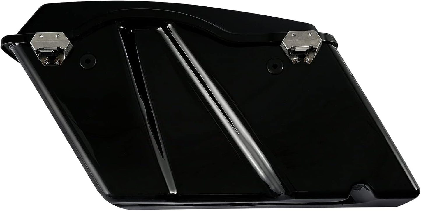 XFMT Vivid Black Hard Saddlebags Saddle Bags Trunk Black Latches W/Chrome Conversion Brackets For Harley Softail Heritage Classic Deluxe 1984-2017