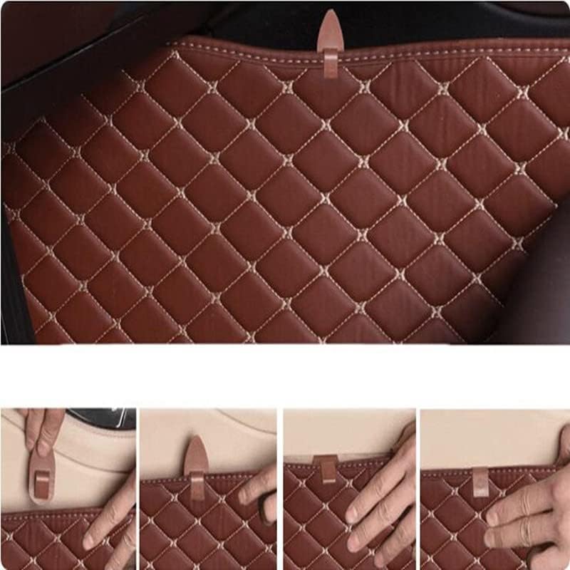 Custom All-Weather Protection Luxury Leather Floor Mats for Cars SUVs Trucks According Anti-Slip Leather Floor mats ﻿ (34,Gray and Black White)