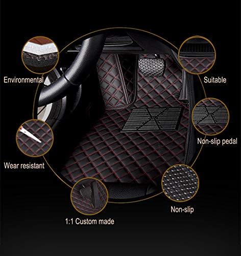 Custom Car Floor Mat Compatible with BMW Mercedes-Benz Toyota Cadillac Lexus Honda Infiniti Nissan Hyundai Kia Audi All Models Cars Sedans SUVs Automotive Mats (Edge Orange Middle Black Beige)