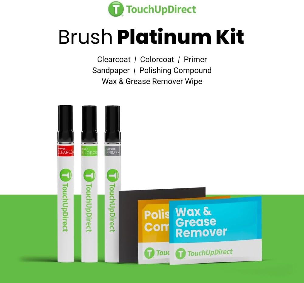 TouchUpDirect 6X3 Lunar Rock Compatible with Toyota Exact Match Touch Up Paint Brush - Platinum Kit