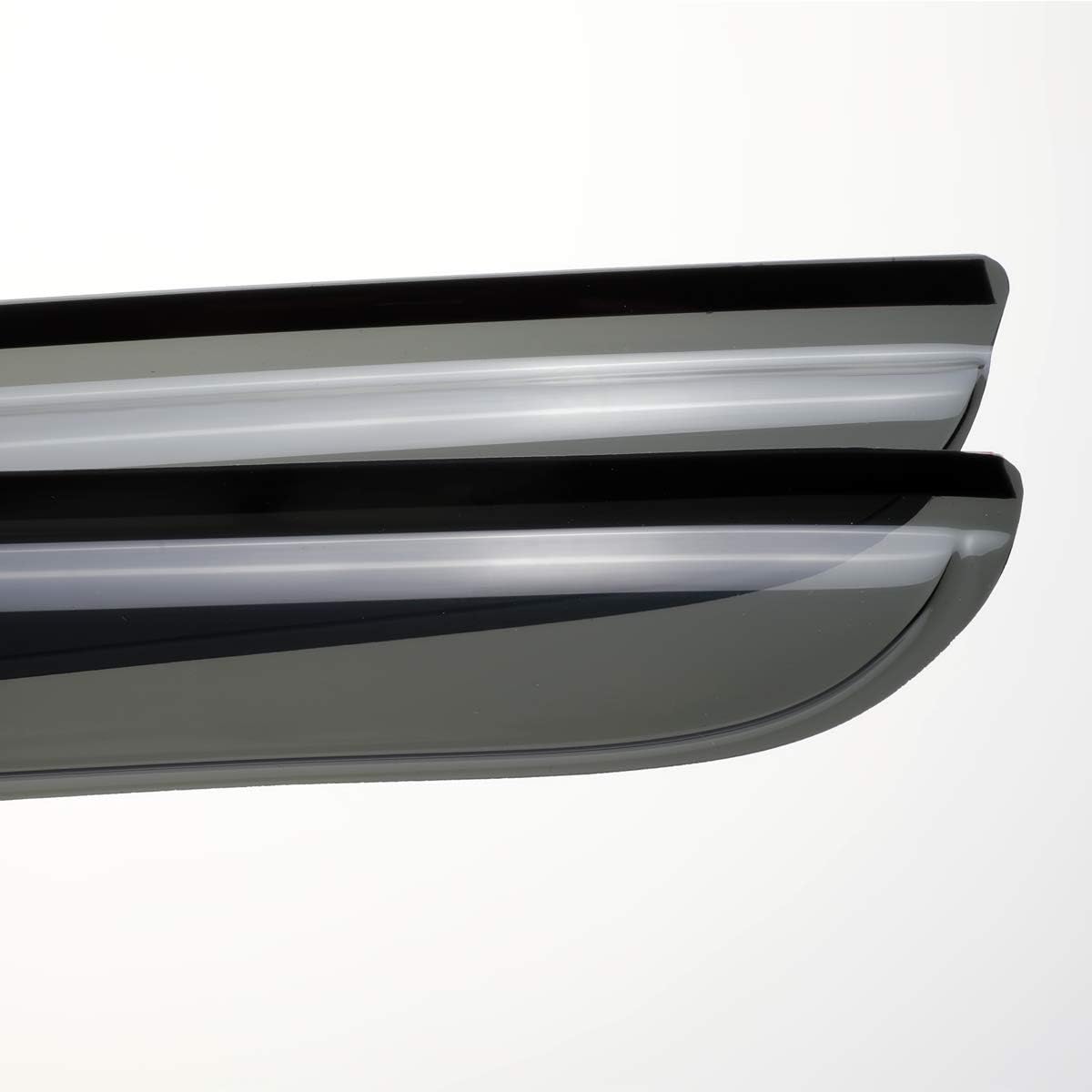 4pcs Outside Mount Style Sun Rain Guard Durable Side Window Wind Deflectors Dark Smoke Vent Window Visors Compatible with 07-20 Tundra Double/Crew Cab with 2 Half Size Rear Doors