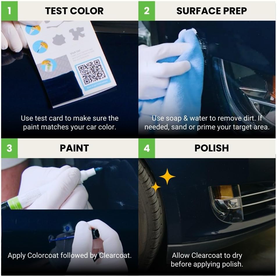 TouchUpDirect 8W6 Parisian Night Pearl Compatible with Toyota Exact Match Touch Up Paint Combo - Platinum Kit