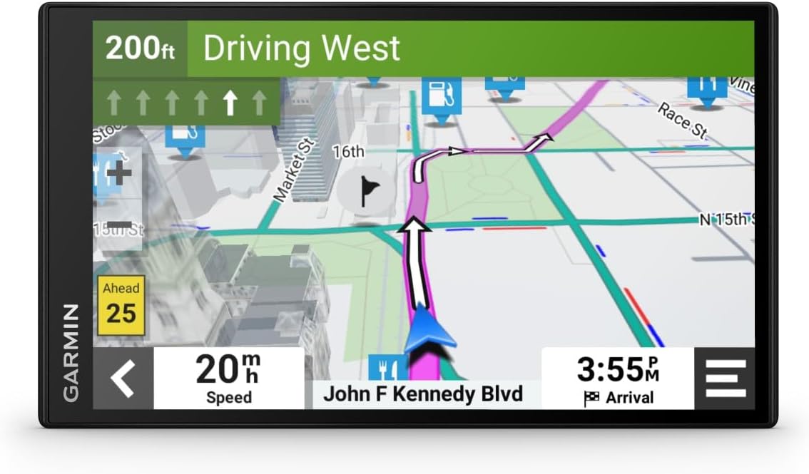 Garmin DriveSmart 55 EX with Traffic, 5.5-inch Car GPS Navigator with Bright, Crisp High-Resolution Maps, Garmin Voice Assist, Smart Notifications and Hands-Free Calling