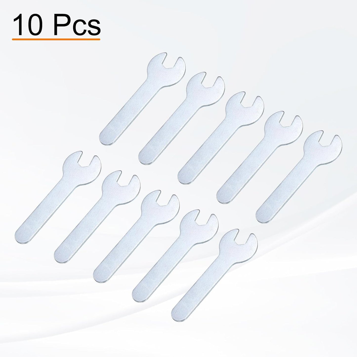 HARFINGTON 10pcs Small Wrench 7x66x1.5mm Metric U-Shaped Single Open Ended Spanner Super Thin Flat Head Galvanizing Wrench for Automotive Repair Furniture Assembly