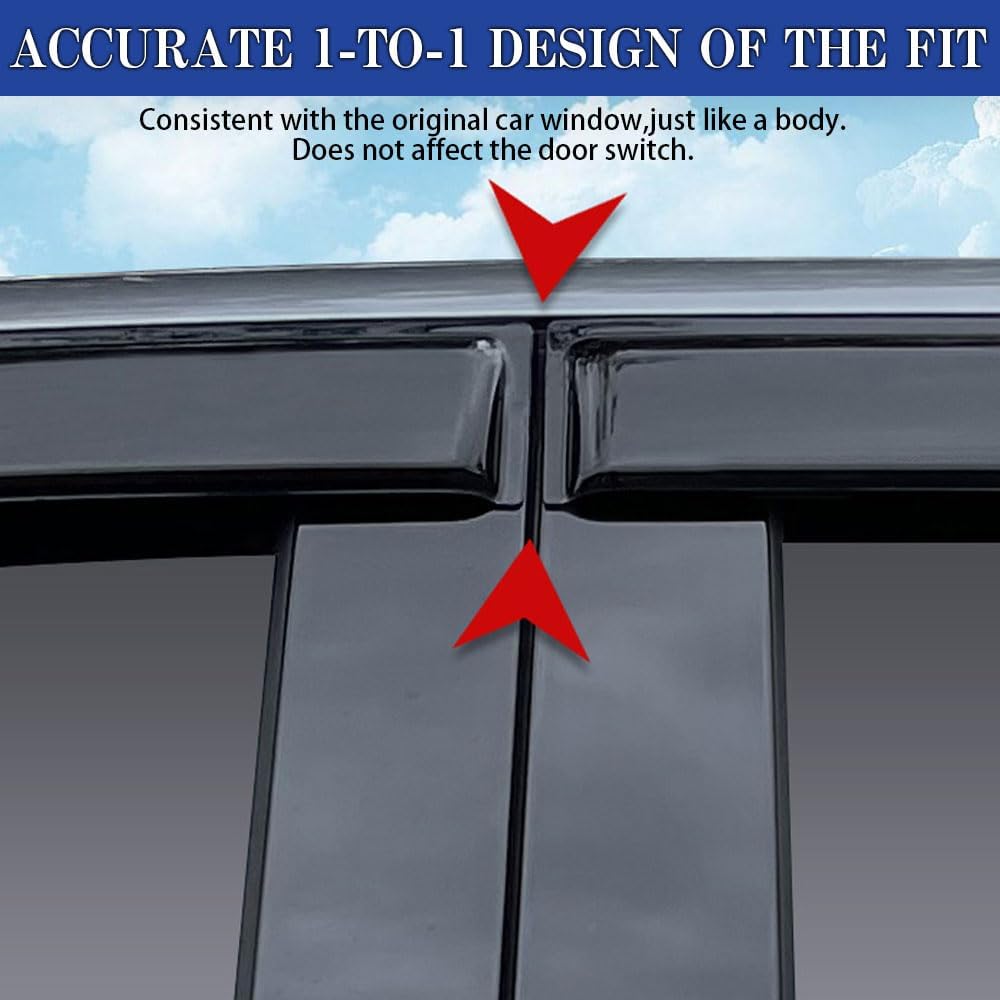 Rain Guards for Jeep Renegade 2015-2023, Tape-on Side Window Deflectors for Jeep Renegade, Window Visors for Jeep Cars, for Jeep Car Accessories, 4 pcs