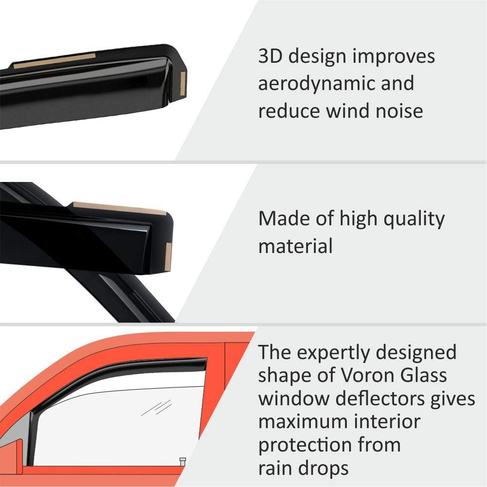 Voron Glass in-Channel Extra Durable Rain Guards for Nissan Sentra 2020-2025, Window Deflectors, Vent Window Visors, 4 Pieces - 200903