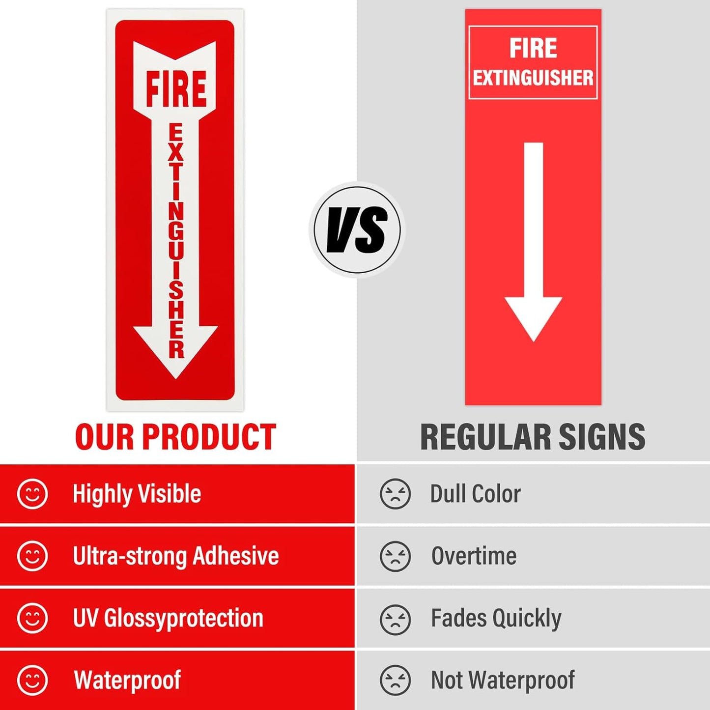Madrigal Fire Extinguisher Glow in the Dark Sticker Sign,fire extinguisher sign,8Pack-4x12"Premium Self-Adhesive Vinyl for UV, Weather, Scratch, Water and Fade Resistance, Indoor and Outdoor
