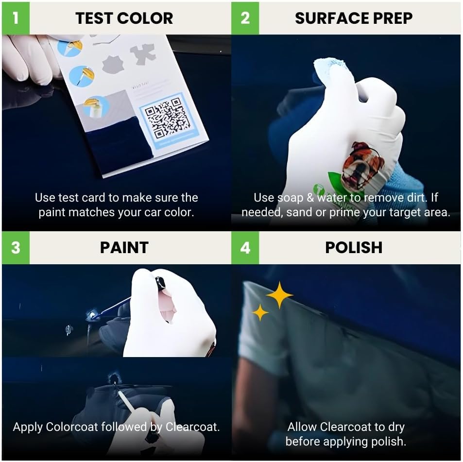 TouchUpDirect 6X3 Lunar Rock Compatible with Toyota Exact Match Touch Up Paint Brush - Platinum Kit
