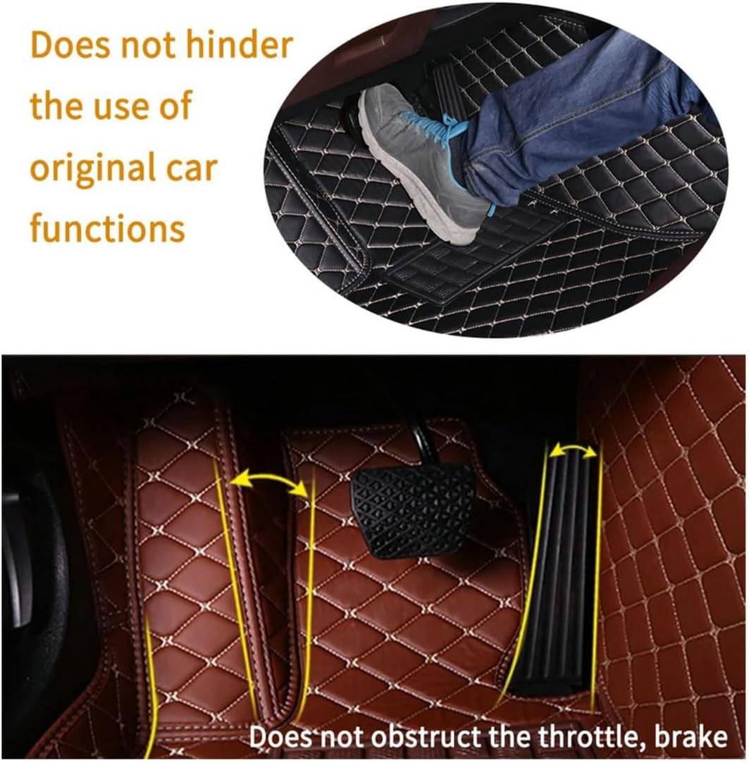 Custom Personalized Floor Mats for Cars，Luxury Full Coverage All Car Floor Mats，Anti-Slip Leather Car Mat Set ，Custom Floor Mats for 99% of Cars, Trucks & SUVs. (Apple Green)