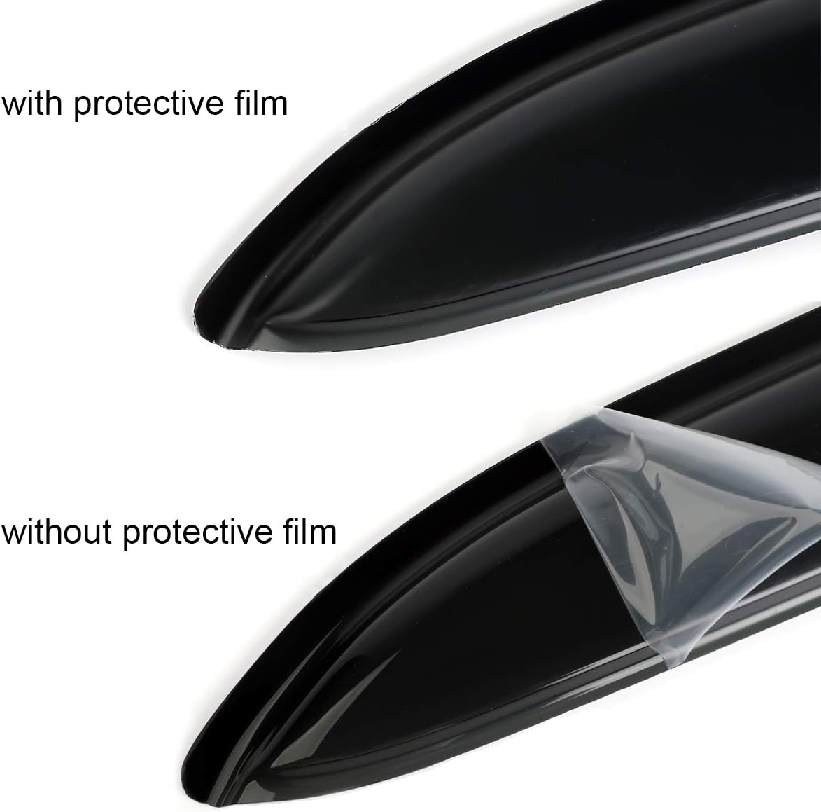 94293 Side Window Wind Vent Deflector, 4pcs Out-Channel Tape-On Dark Smoke Rain Guards Set, Window Visor fit for 2011-2019 Ford Explorer