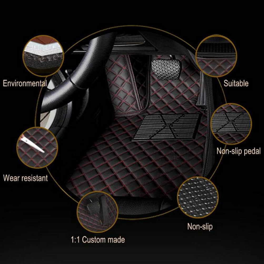TAHALICustom Colors Car Floor Mats Black Pink for 99.9% Sedan SUV Sports， All-Weather Liners Car Floor mat，Luxury Leather Automotive Floor Mats (Black Orange Mats,3D Floor Mats)