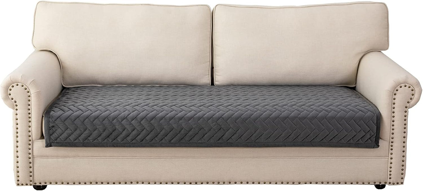 Eismodra Couch Cover,Sectional Couch Covers,Sofa Covers for 3 Cushion Couch,Anti-Slip Sofa Slipcovers for Dogs Cats Kids Loveseat Recliner L Shaped Armrest Backrest,Dark Gray 43''x82''(Only 1 Piece)