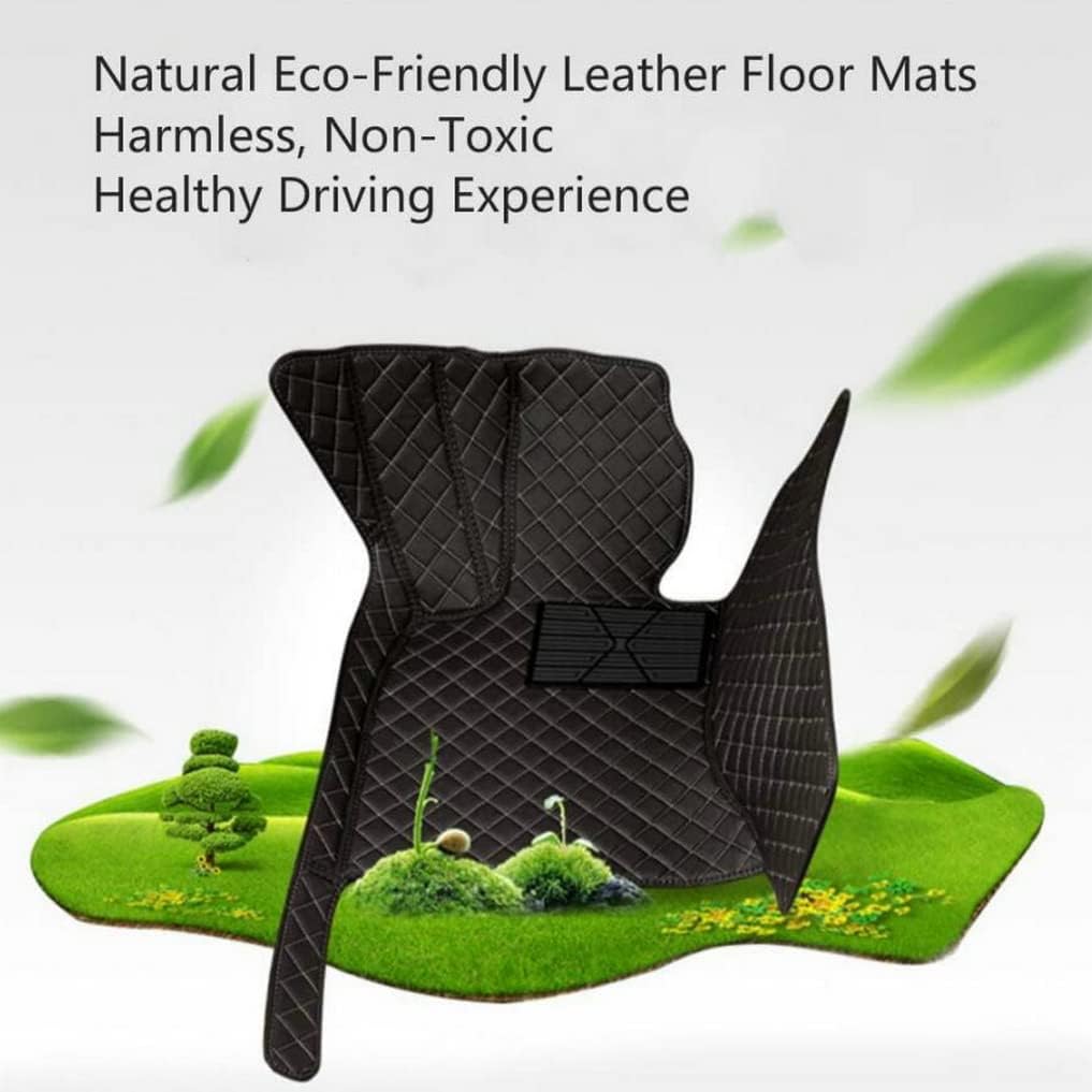 Custom All-Weather Protection Leather Car Floor Mats for Cars Sedan SUV Sports Car Waterproof Floor Mat (Black Brown)