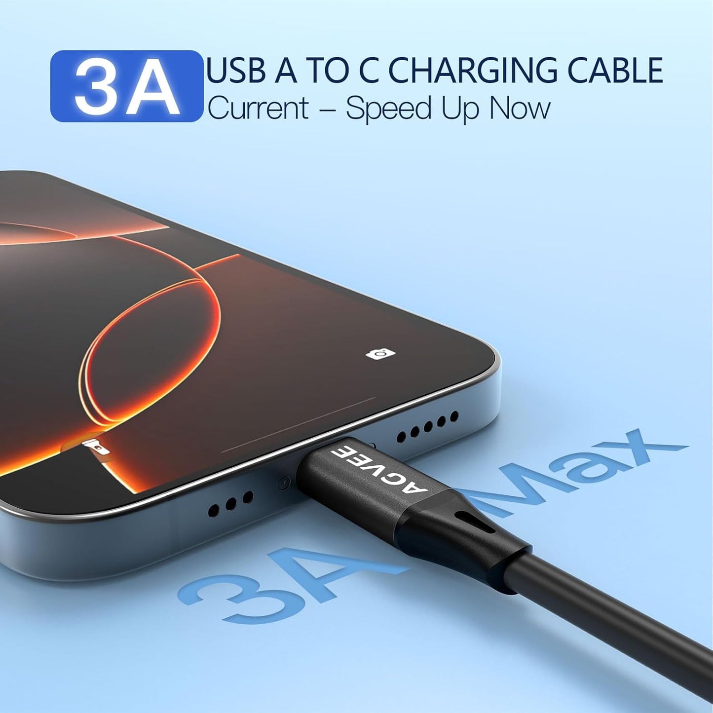 AGVEE 2 Pack 3ft Coiled Short USB to USB-C Charging Cable [USB-IF Certified] 3A Fast Charger Cord in Car for iPhone 16/15 CarPlay, Galaxy S25 S24 S23 S22 S21 S10 S9 S8, Google Pixel, Black