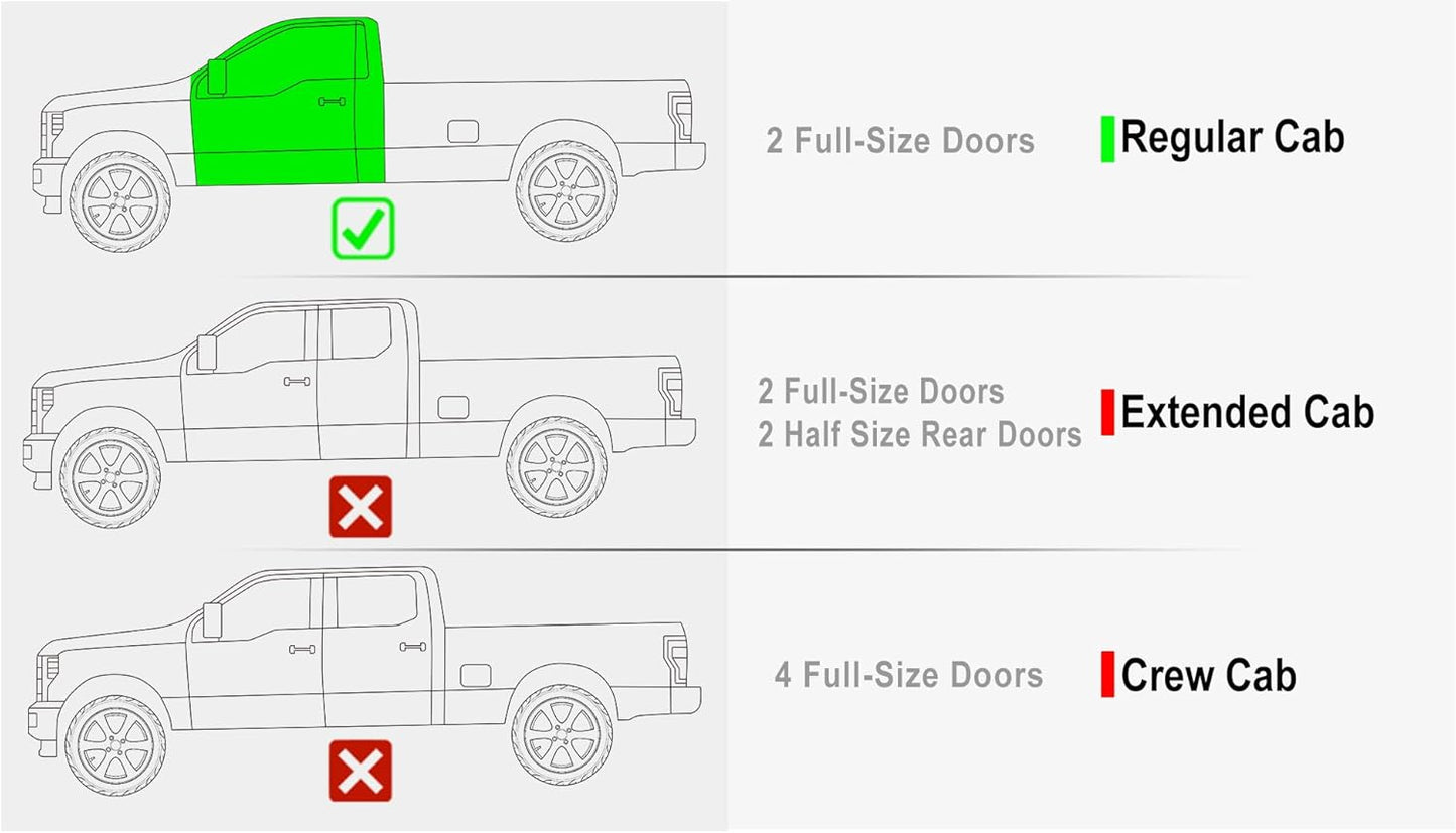 APS Wheel to Wheel Running Boards 5in Compatible with Ford F150 2015-2025 Regular Cab 6.5ft Bed & F-250 F-350 Super Duty 2017-2025 304 Stainless Steel (Nerf Bars Side Steps Side Bars)