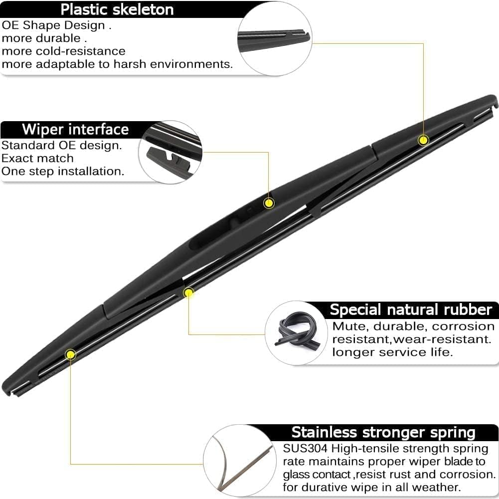 AUTOBOO 26"+20" Windshield Wipers with 14" Rear Wiper Blade Sets Replacement for Acura MDX 2014-2020 -Original Factory Quality (Pack of 3)