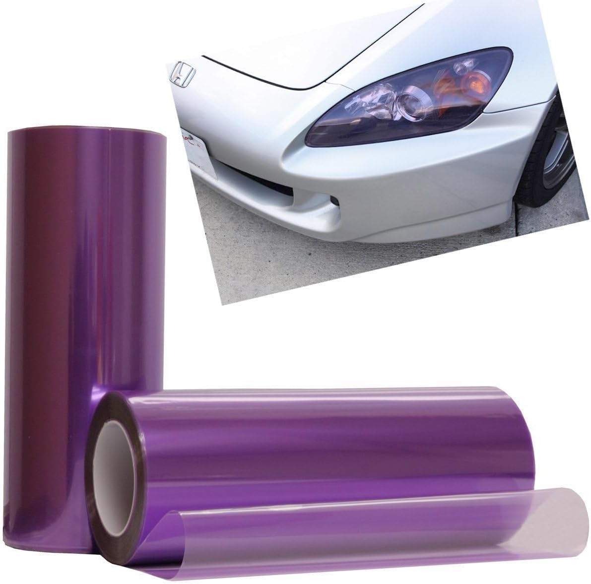12 by 48 Inches Self Adhesive Headlight, Tail Lights, Fog Lights Tint Vinyl Film (12 X 48, Rose Pink)