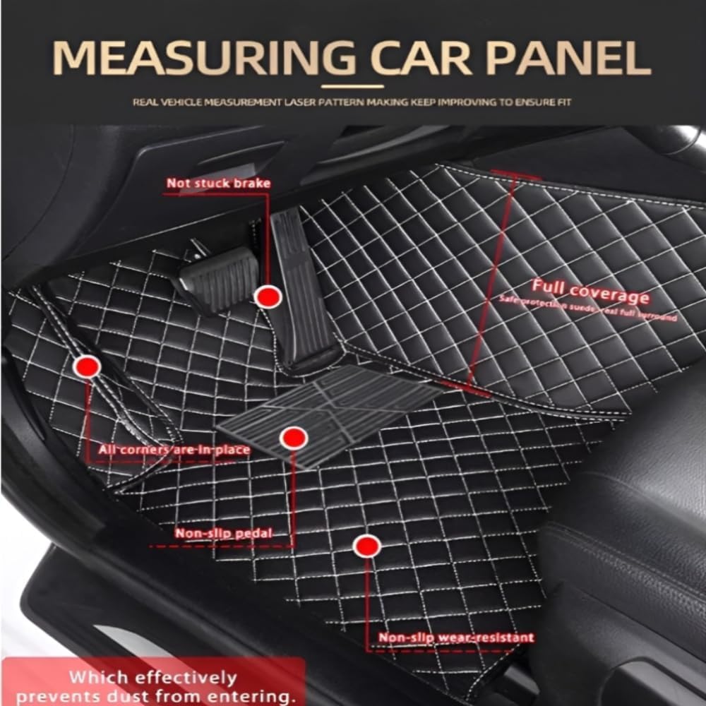 Add Personal Touch to Your Vehicle with IMEISH Customizable Logo Text Car Mats for 99% of vehiclesPads Protection Non-Slip Leather Floor Liners (Green)