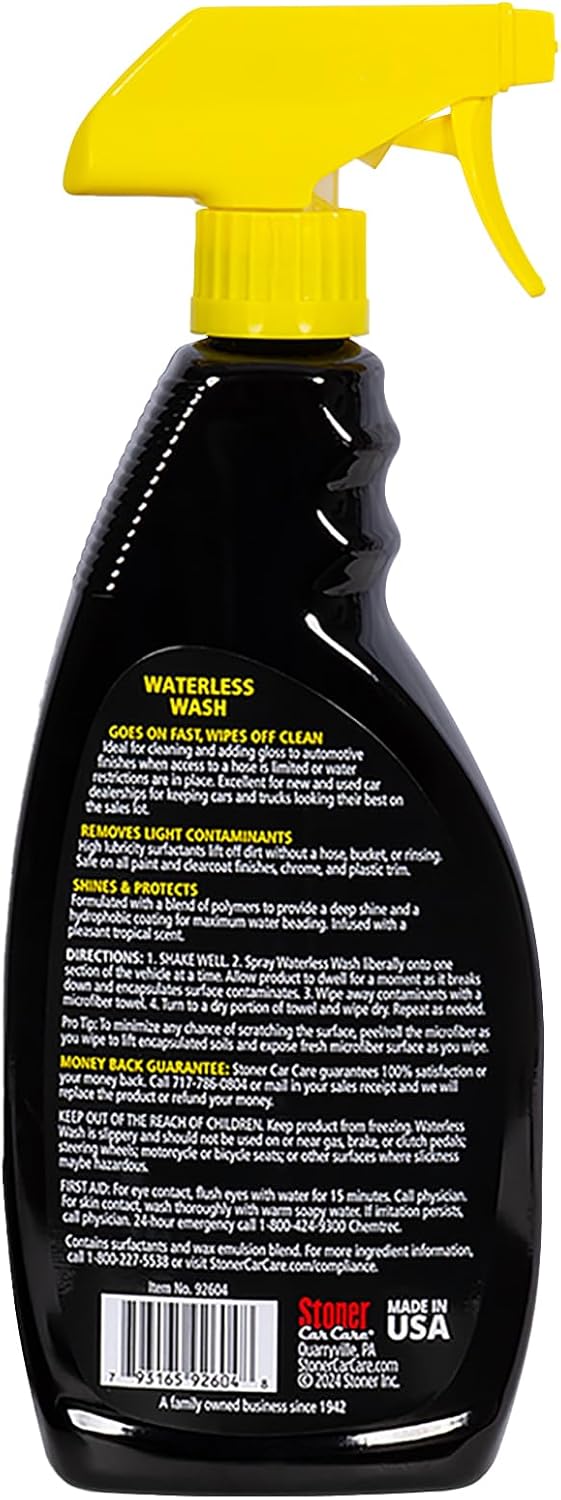 Stoner Car Care 92604-4PK Waterless Wash Car Detailing Spray – Safe, Scratch-Free Formula Quickly Cleans, Shines & Protects Cars, Trucks, Boats, Motorcycles, RVs & More – 22 Fl Oz, Pack of 4