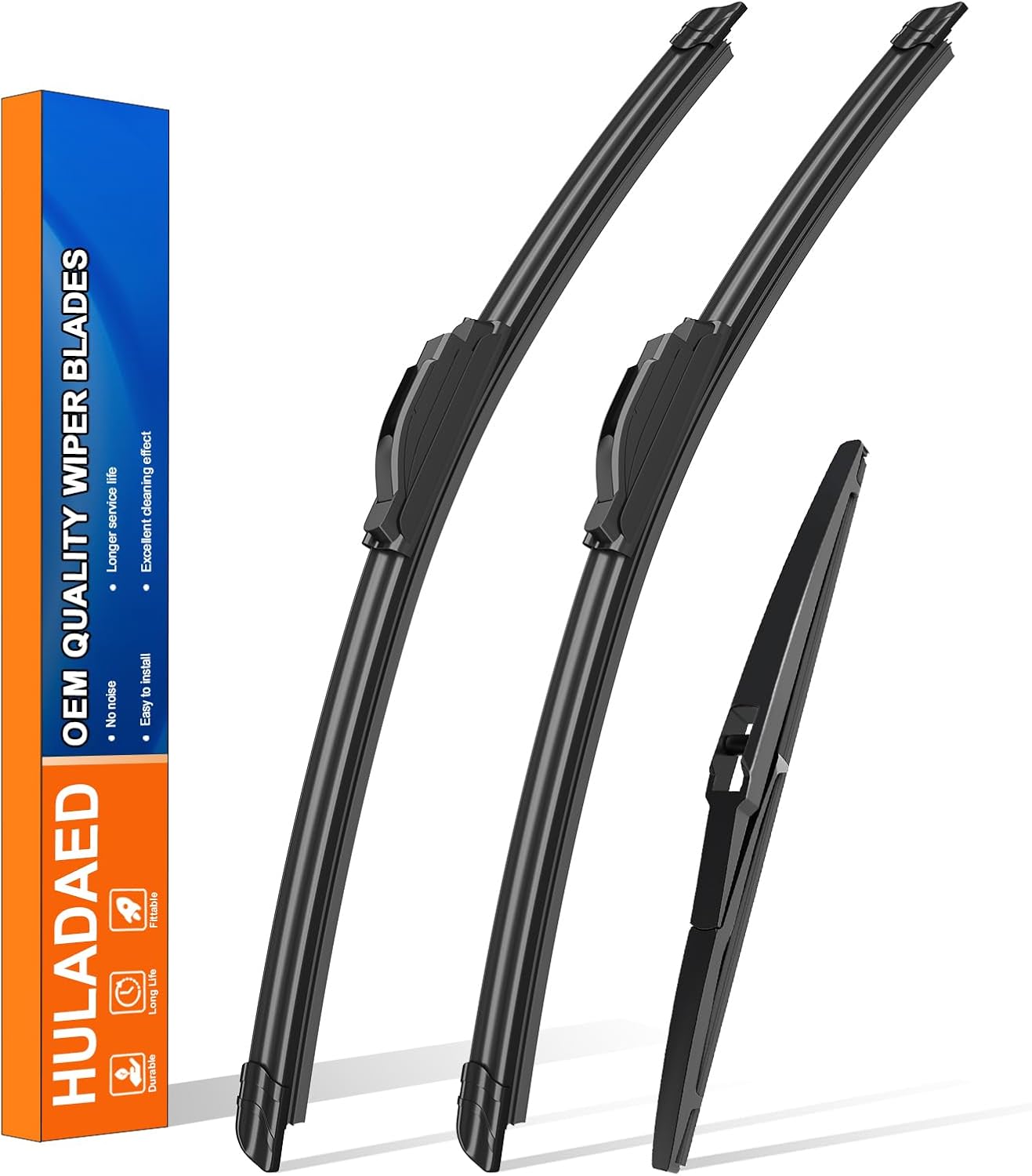 HULADAED® 28''+14''+8'' Windshield Wipers Replacement for Toyota Prius C 2019-2012,Silicone Front Rear Wiper blades for MY Car-All Weather & Quiet(3 PACK)