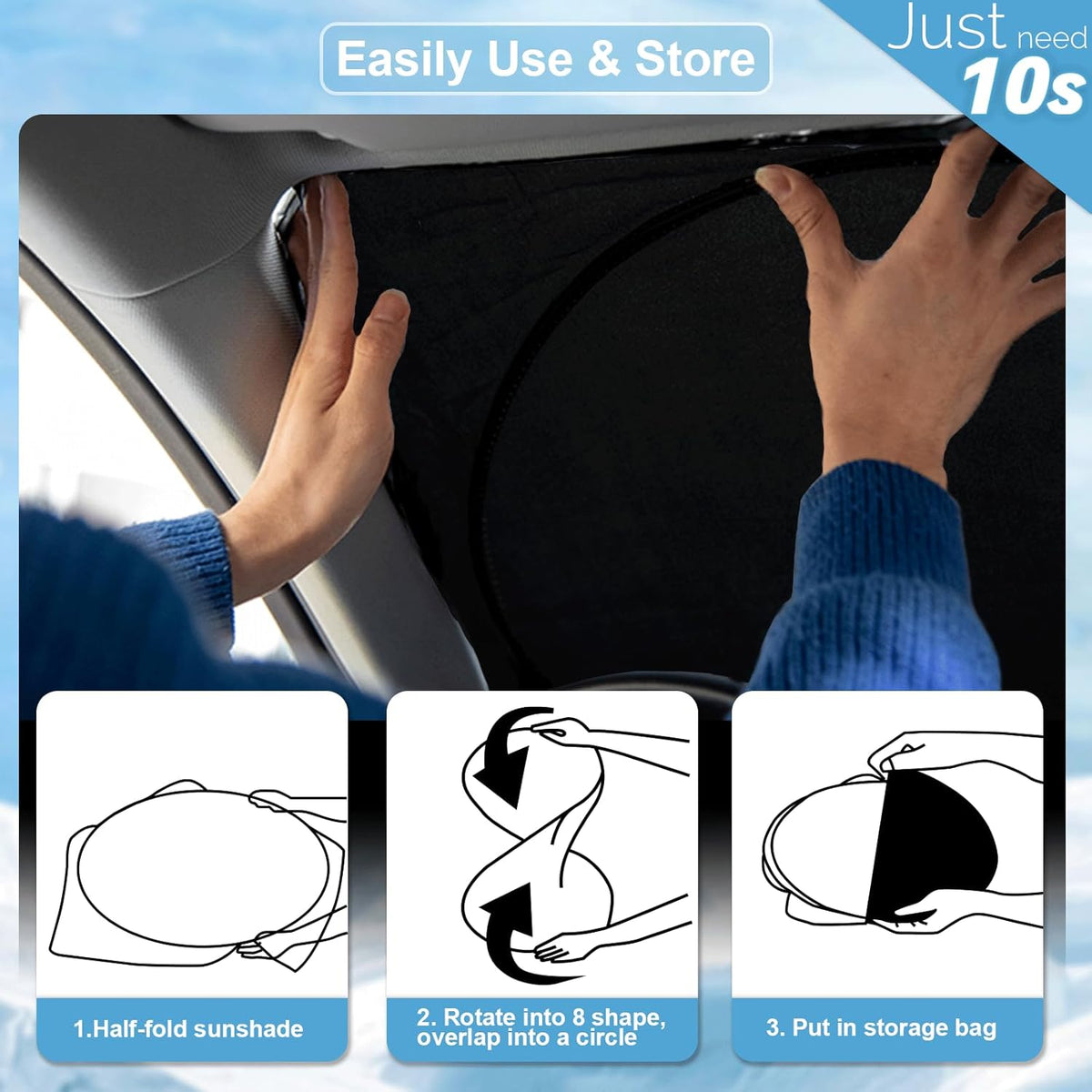 for GLC300 Windshield Sun Shade Foldable Sunshade for Mercedes Benz 2017-2022 GLC SUV Windshield Cover Car Front Window Sun Visor Shield 2024 for Benz GLE350 GLK GLA GLB GL ML350 EQC Car Accessories