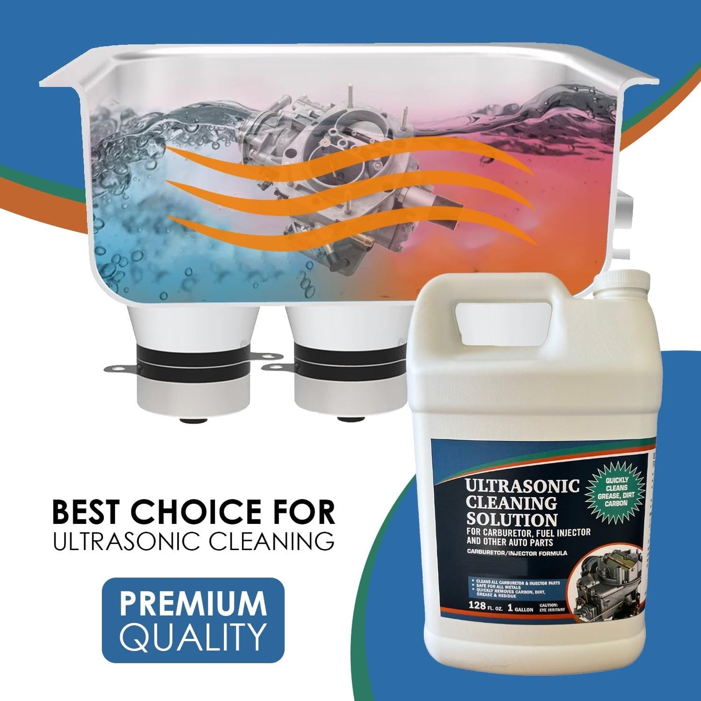 NORTHWEST ENTERPRISES Ultrasonic Cleaner Solution for Carburetors and Engine Parts. Concentrated Washing Compound for use in Ultrasonic Machines and Immersion Washers - Automotive Fluid (1 Gallon)