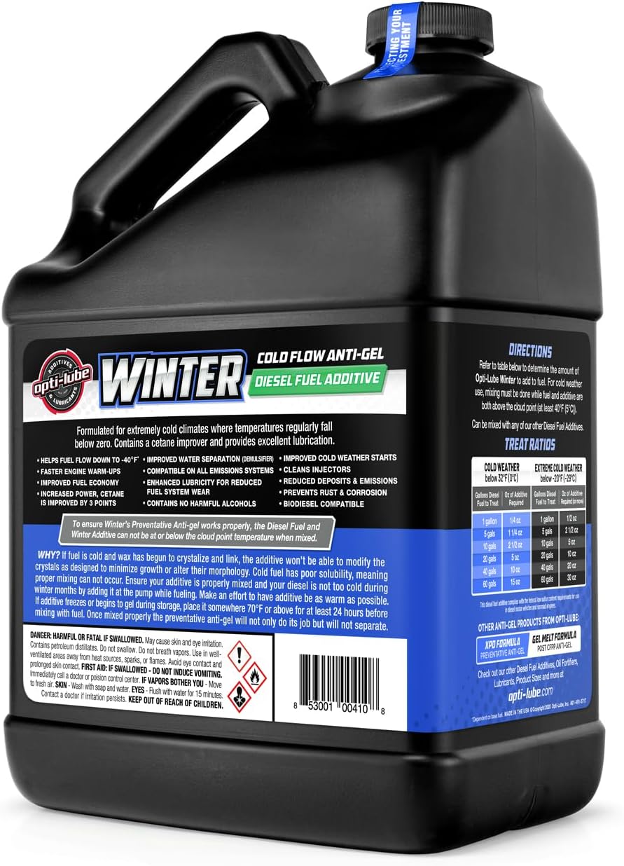 Opti-Lube Winter Formula Anti-Gel Diesel Fuel Additive: Gallon (2 Gallons (Treats 1024 Gallons))