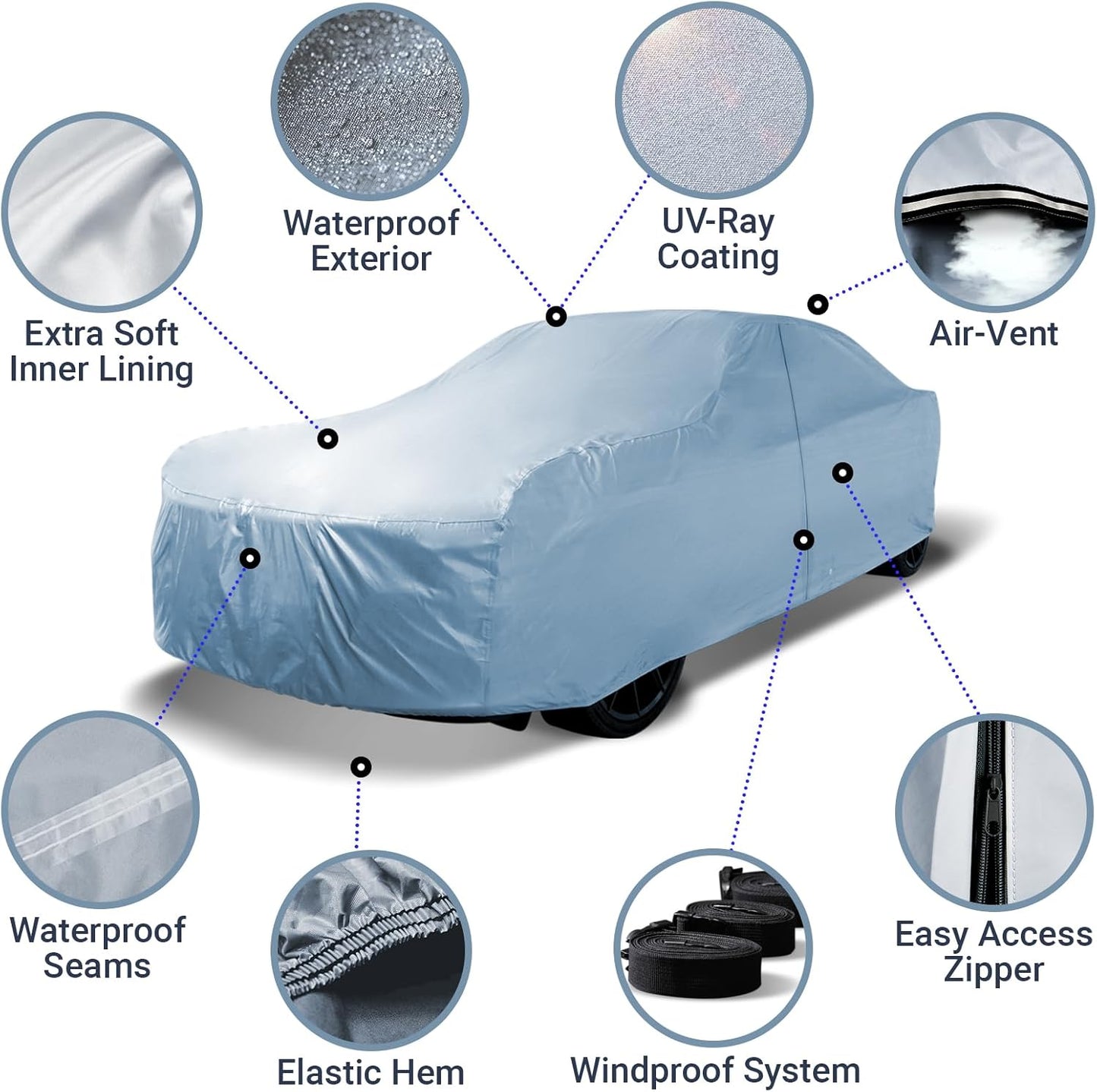 iCarCover Fits 1966-1972 Oldsmobile Cutlass Supreme Car Cover Automobiles Form-Fit Padded Full Exterior Waterproof Automobiles Protection Covers