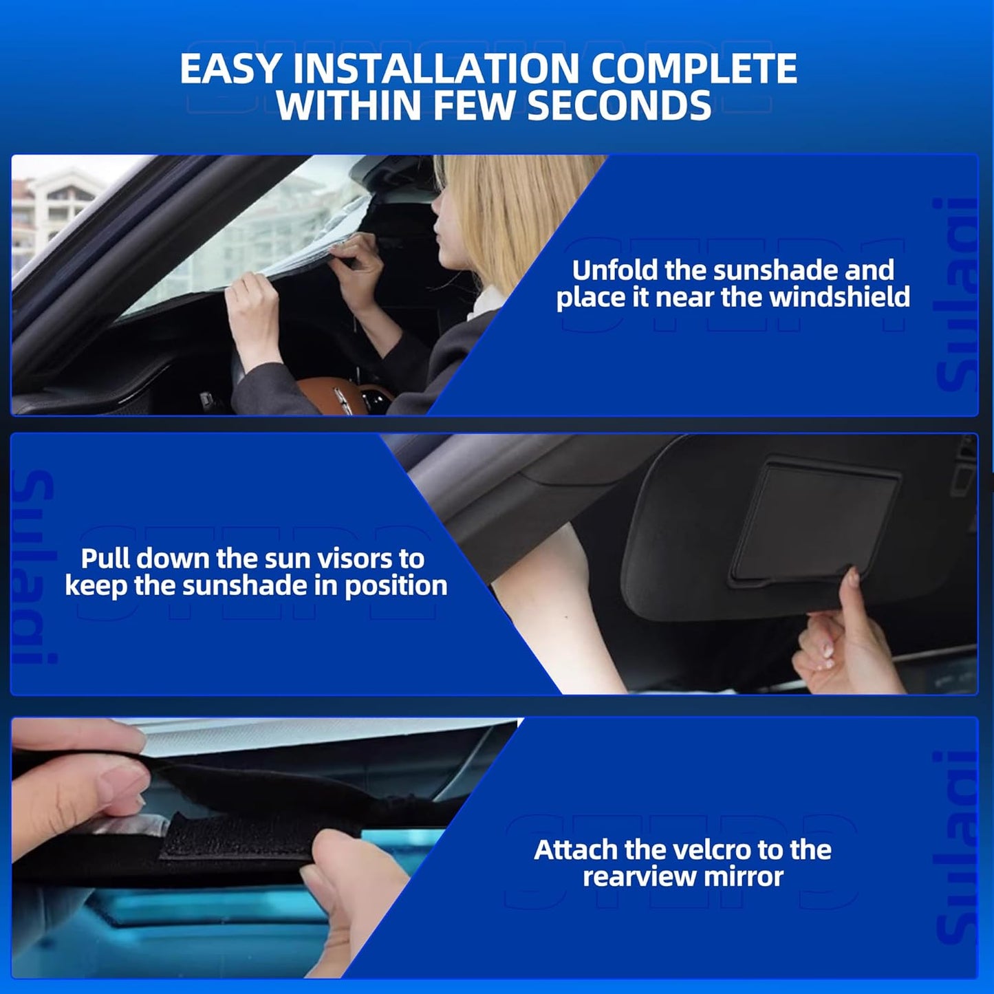 Windshield Sun Shade for Ch-evro-let Silverado 1500 2014-2018 Foldable Sunshade Custom Fit Front Window Car Interior Accessories Protector Blocks UV Rays