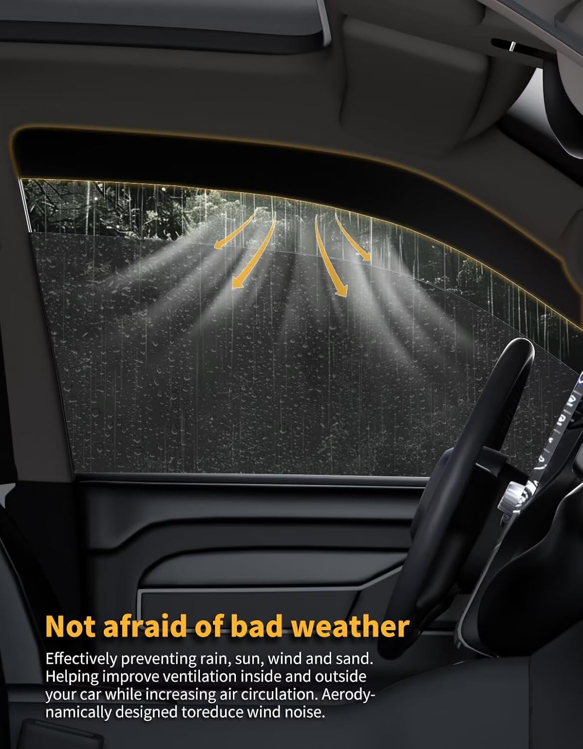 in-Channel Window Rain Guards Compatible with Truck Chevy Silverado/GMC Sierra 1500 2019-2025 Crew Cab Vent Visors Window Visors Extra Durable Window Deflectors Vent Shades Car Accessories