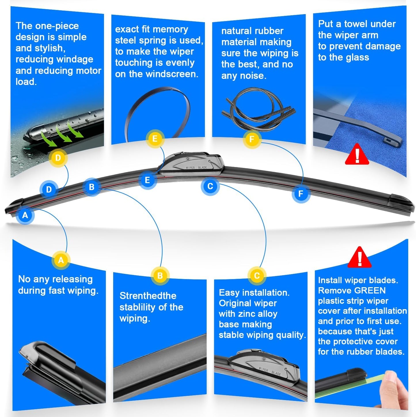 Windshield Wiper Blades Replacement for Honda HRV HR-V 2016 2017 2018 2019 2020 2021 2022 Original Factory Quality Front Rear Wipers Blade Set for My Car - 26" 18" 10" (Pack of 3)