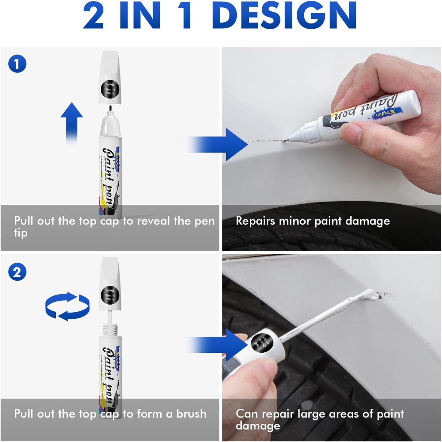 Phantom Black/Twilight Black (S3B) Touch Up Paint Compatible with Hyundai, DIY Car Paint Scratch Repair, Automotive Paints, Quick & Easy Fix Scratch Repair for Tucson/Elantra/Santa Fe/Kona