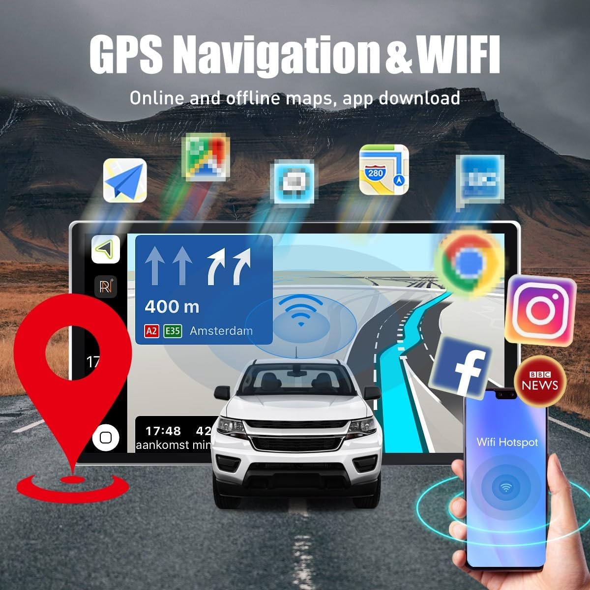 Kunfine Tesla Style Car CarPlay Android Auto Navigation Stereo GPS Radio Reverse Camera 9.7" IPS Touchscreen Headunit Tablet Media Player For Peugeot 301 2013-2022 if Applicable Octa Core 4G+64G Basic
