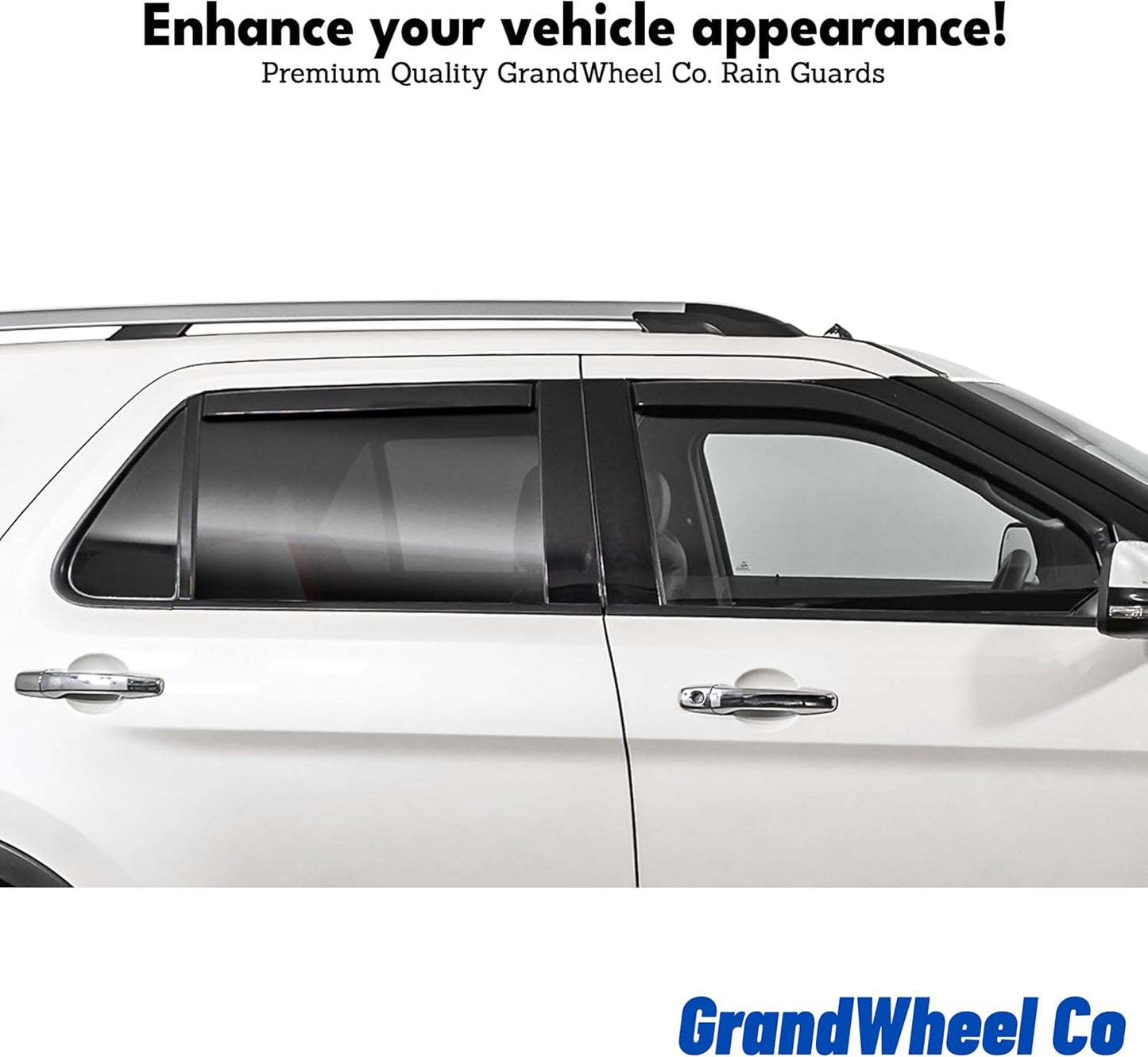 Window Deflectors Smoke Tinted in-Channel Side Window Vent Visor Deflectors Rain Guards Compatible with Ford F150 2015-2020 SuperCrew (fit for F250-F550 17-25) - 4pcs. GW0815