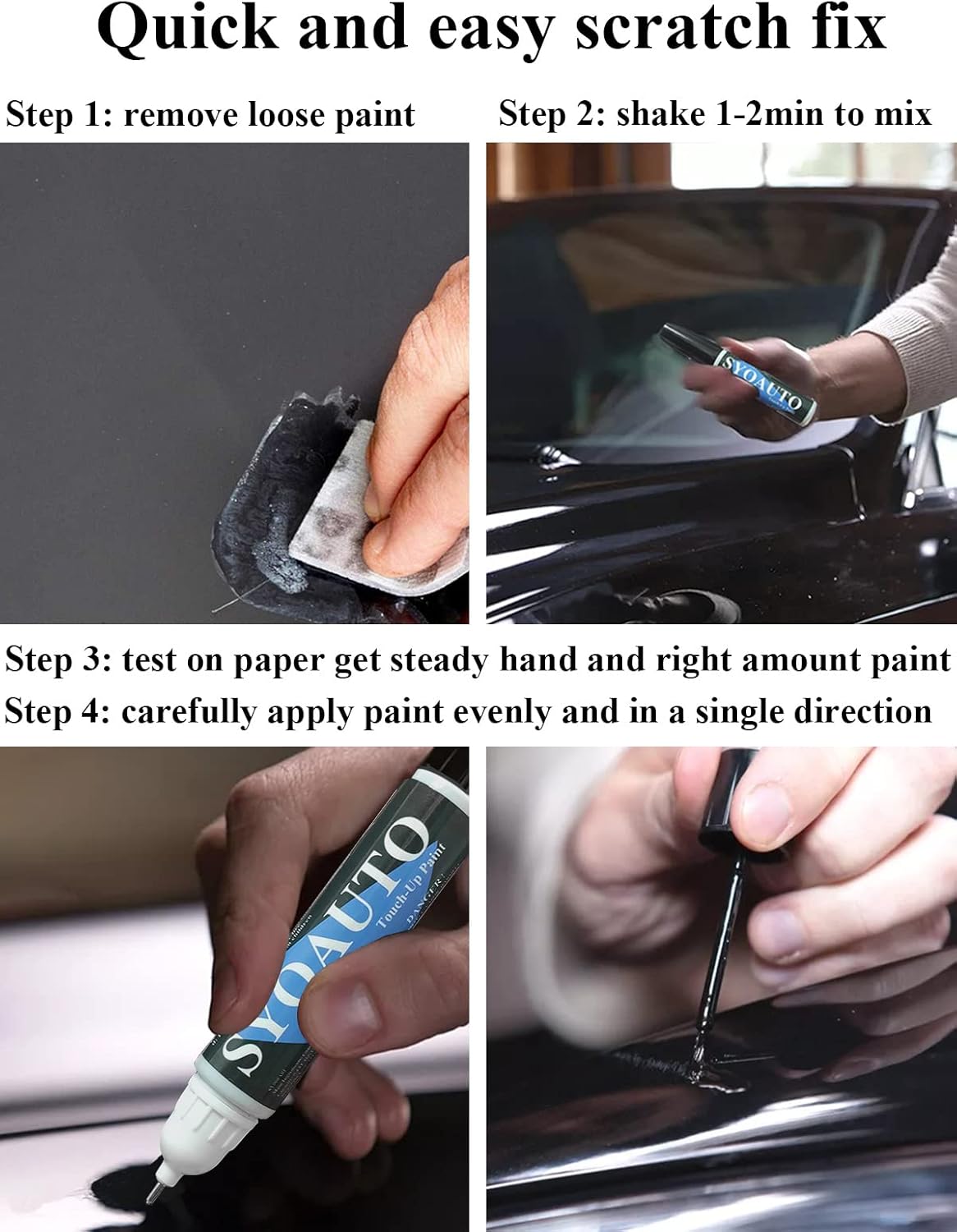 SYOAUTO Platinum White Pearl Touch Up Paint Fit for Honda Cars Auto Touch up Paint Scratch Repair Pen Brush and Tip 2 in 1 Platinum White Pearl