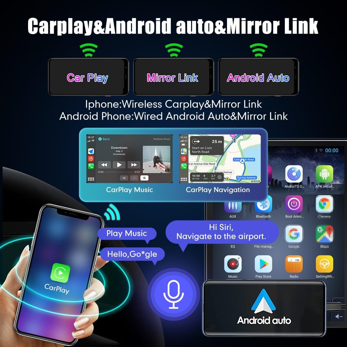 Kunfine Tesla Style Car CarPlay Android Auto Navigation Stereo GPS Radio Reverse Camera 9.7" IPS Touchscreen Headunit Tablet Media Player For Peugeot 301 13-22, if Applicable Quad Core 1G+32G Advanced
