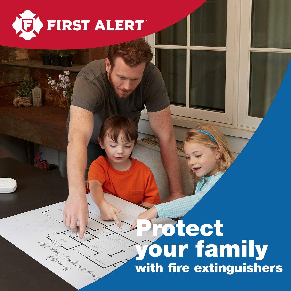 First Alert PRO10 Rechargeable Commercial Fire Extinguisher, UL rated 4-A:60-B:C, Red, 1-Pack