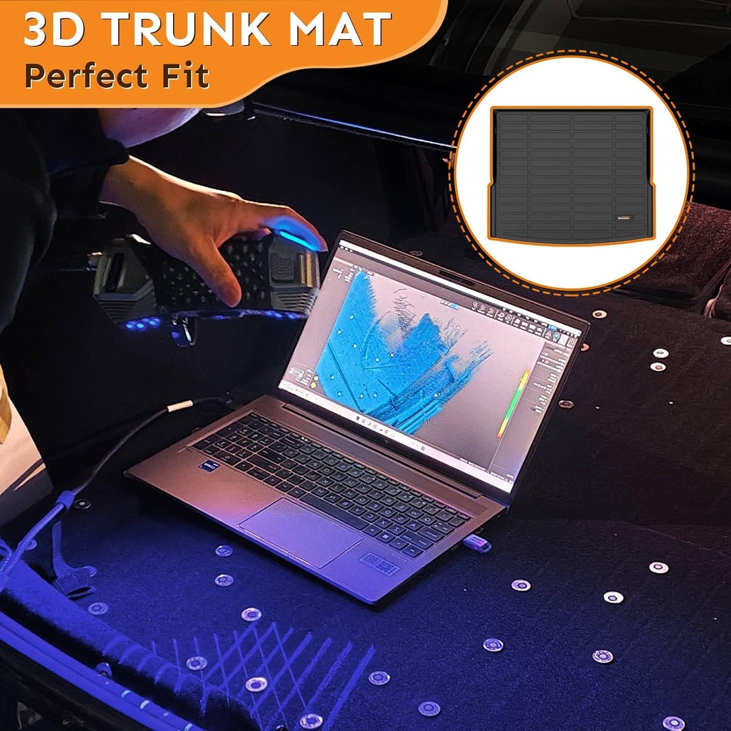 Binmotor-Floor Mats & Cargo Liner for Toyota 4Runner 2013-2024 (Only for 5 Seats), TPE Rubber Custom All Weather Car Mats Cargo Trunk Mat for Toyota 4Runner Accessories