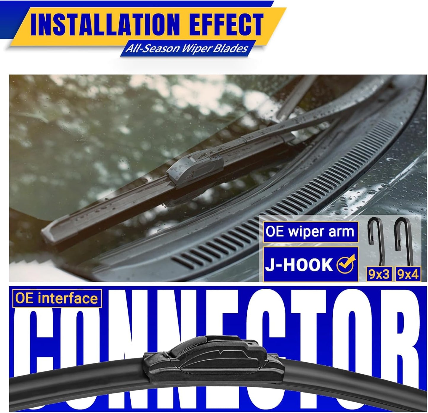3 wipers Replacement for 2012-2017 Toyota Prius V, Windshield Wiper Blades Original Equipment Replacement - 26"/19"/11" (Set of 3) U/J HOOK