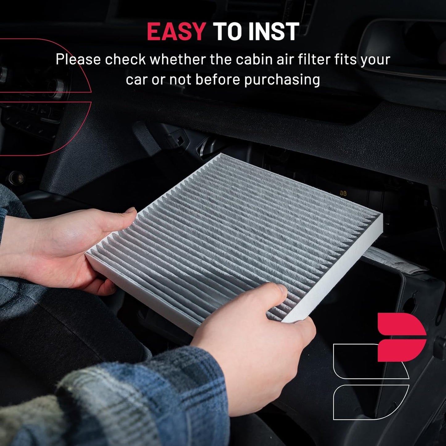 BDFHYK 49357 Cabin Air Filter with Activated Carbon Compatible with Mercedes-Benz AMG GT, C180, C200, C250, C300, C350, CLS350, CLS400, CLS500, CLS550, E200, E250, E300, E350, E400, E500, E550, SL400