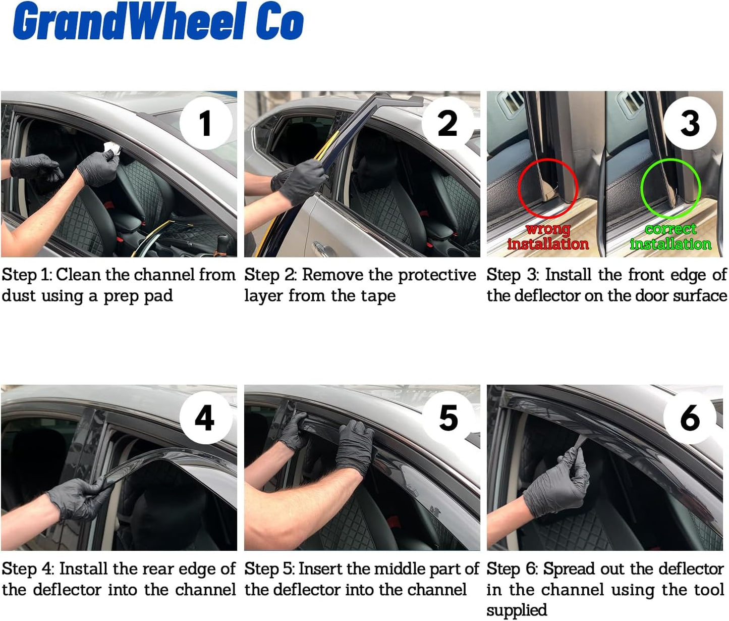 Window Deflectors Smoke Tinted in-Channel Side Window Vent Visor Deflectors Rain Guards Compatible with Escalade 2021-2025 - 4pcs. GW0275