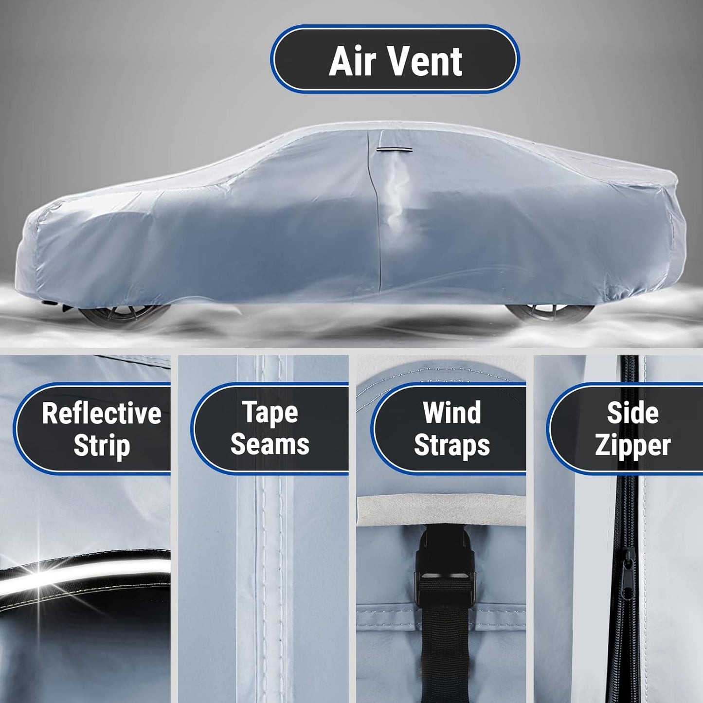 iCarCover Premium Car Cover for 1971-1975 Chevy Bel Air Wagon Heavy Duty Waterproof All-Weather Automobiles Custom Fit Indoor Outdoor UV Snow Protection Covers with Straps and Bag
