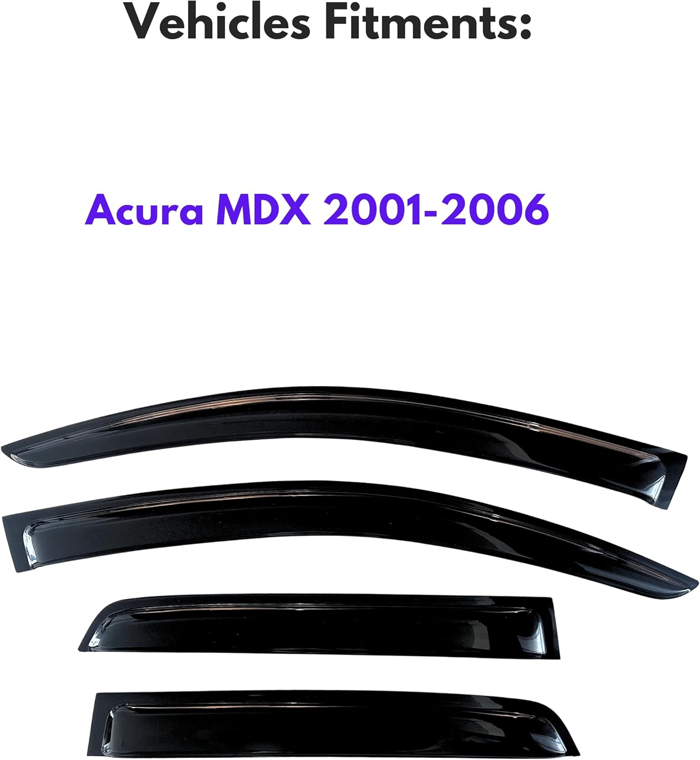 KPY Window Visor Compatible with Acura MDX 2001-2006, Rain Guard Window Vent Deflectors Tape-On Style, 2001 2002 2003 2004 2005 2006